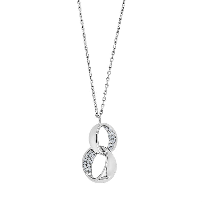 Kettinor halskæde i sterlingsølv med zirkonia fra JoanliNor, 42+3 cm.